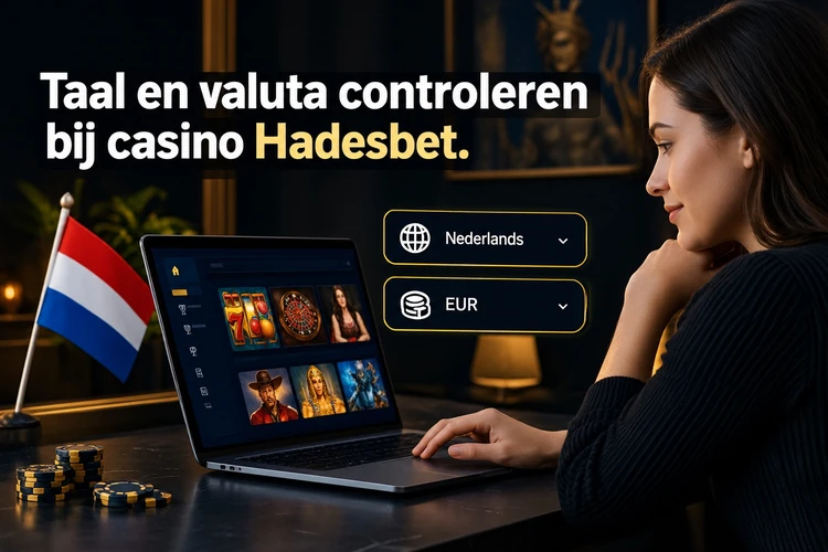 Taal en valuta controleren bij casino Hadesbet